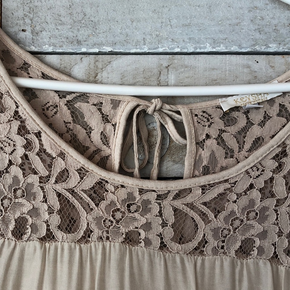 Keysha Silk Ruffle Maxi Dress Lace top - Picture 10 of 13
